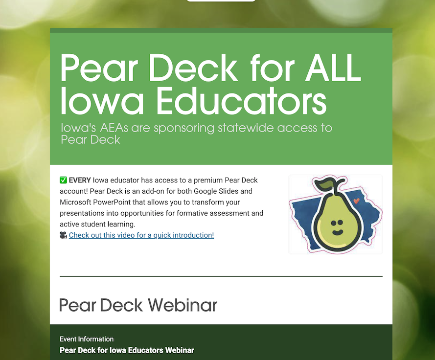 Pear Deck For All Iowa Educators